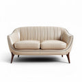 Canapé en cuir beige avec design capitonné dimensions 180 x 80 x 70cm