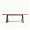 Table à manger rectangulaire en bois d'acacia et métal 180 x 90 x 75cm