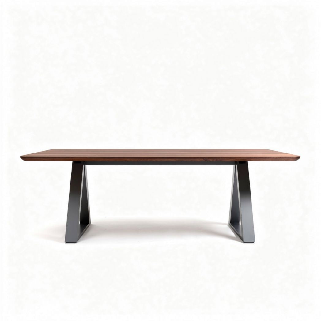 Table à manger rectangulaire en bois d'acacia et métal 180 x 90 x 75cm