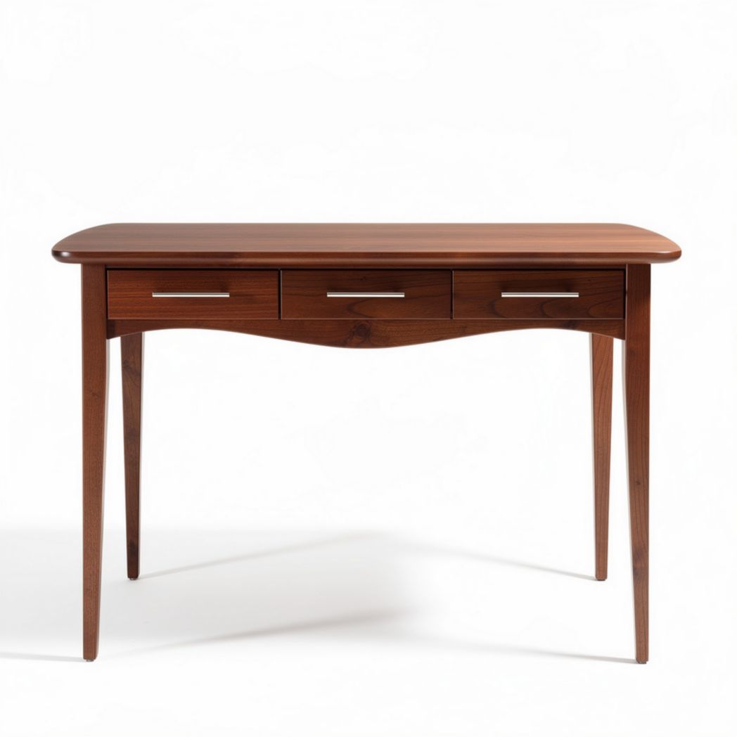 Bureau en bois marron avec trois tiroirs dimensions 120 x 60 x 75cm