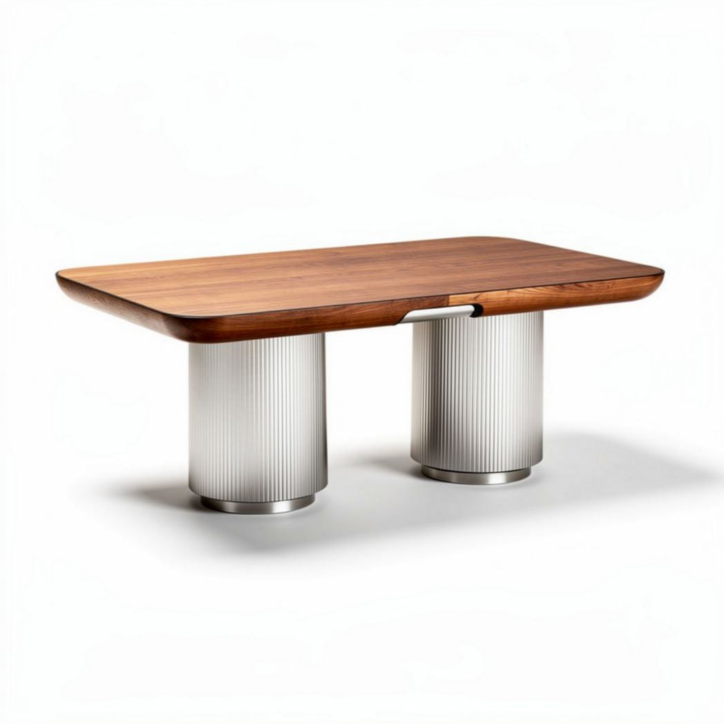 Table basse en bois avec pieds en métal de 150 x 80 x 75cm