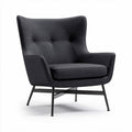 Fauteuil en tissu noir avec structure en métal dimensions 80 x 85 x 95cm